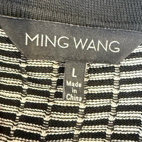 Ming Wang Large women black white check cardigan old money quiet luxury fall - Picture 3 of 8